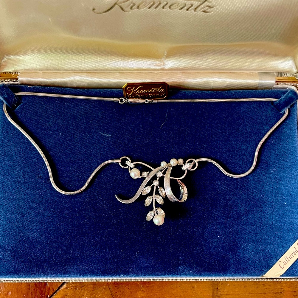 Vintage Krementz Necklace with Pearls